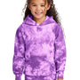 Port & Company Youth Crystal Tie-Dye Hooded Sweatshirt Hoodie w/ Pouch Pocket - Purple
