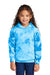 Port & Company PC144Y Youth Crystal Tie-Dye Hooded Sweatshirt Hoodie w/ Pouch Pocket Sky Blue Model Front