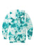 Port & Company PC144Y Youth Crystal Tie-Dye Hooded Sweatshirt Hoodie w/ Pouch Pocket Teal Green Flat Back