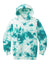 Port & Company PC144Y Youth Crystal Tie-Dye Hooded Sweatshirt Hoodie w/ Pouch Pocket Teal Green Flat Front
