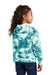 Port & Company PC144Y Youth Crystal Tie-Dye Hooded Sweatshirt Hoodie w/ Pouch Pocket Teal Green Model Back