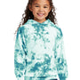 Port & Company Youth Crystal Tie-Dye Hooded Sweatshirt Hoodie w/ Pouch Pocket - Teal Green