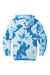 Port & Company PC144Y Youth Crystal Tie-Dye Hooded Sweatshirt Hoodie w/ Pouch Pocket True Royal Blue Flat Back