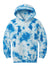 Port & Company PC144Y Youth Crystal Tie-Dye Hooded Sweatshirt Hoodie w/ Pouch Pocket True Royal Blue Flat Front