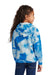 Port & Company PC144Y Youth Crystal Tie-Dye Hooded Sweatshirt Hoodie w/ Pouch Pocket True Royal Blue Model Back