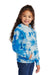 Port & Company PC144Y Youth Crystal Tie-Dye Hooded Sweatshirt Hoodie w/ Pouch Pocket True Royal Blue Model Side
