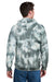 Port & Company PC144 Mens Crystal Tie-Dye Hooded Sweatshirt Hoodie w/ Pouch Pocket Grey Model Back