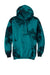 Port & Company PC144 Mens Crystal Tie-Dye Hooded Sweatshirt Hoodie w/ Pouch Pocket Black/Teal Green Flat Front