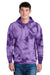 Port & Company PC144 Mens Crystal Tie-Dye Hooded Sweatshirt Hoodie w/ Pouch Pocket Purple Model Front
