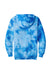Port & Company PC144 Mens Crystal Tie-Dye Hooded Sweatshirt Hoodie w/ Pouch Pocket Sky Blue Flat Back
