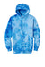 Port & Company PC144 Mens Crystal Tie-Dye Hooded Sweatshirt Hoodie w/ Pouch Pocket Sky Blue Flat Front