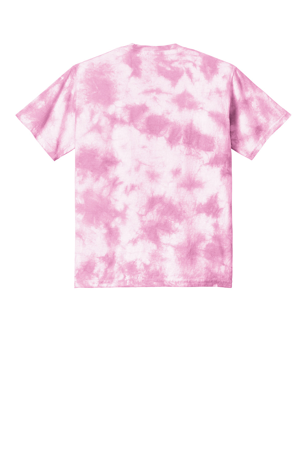 Port & Company PC145Y Youth Crystal Tie-Dye Short Sleeve Crewneck T-Shirt Bright Pink Flat Back