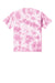 Port & Company PC145Y Youth Crystal Tie-Dye Short Sleeve Crewneck T-Shirt Bright Pink Flat Back