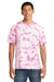 Port & Company PC145 Mens Crystal Tie-Dye Short Sleeve Crewneck T-Shirt Bright Pink Model Front