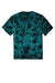 Port & Company PC145 Mens Crystal Tie-Dye Short Sleeve Crewneck T-Shirt Black/Teal Green Flat Back
