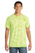Port & Company PC145 Mens Crystal Tie-Dye Short Sleeve Crewneck T-Shirt Lemon Lime Green Model Front