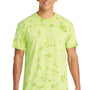 Port & Company Mens Crystal Tie-Dye Short Sleeve Crewneck T-Shirt - Lemon Lime Green
