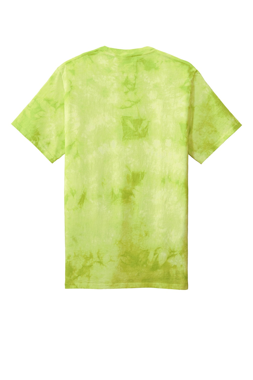 Port & Company PC145 Mens Crystal Tie-Dye Short Sleeve Crewneck T-Shirt Lemon Lime Green Flat Back