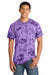 Port & Company PC145 Mens Crystal Tie-Dye Short Sleeve Crewneck T-Shirt Purple Model Front