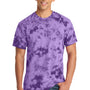 Port & Company Mens Crystal Tie-Dye Short Sleeve Crewneck T-Shirt - Purple