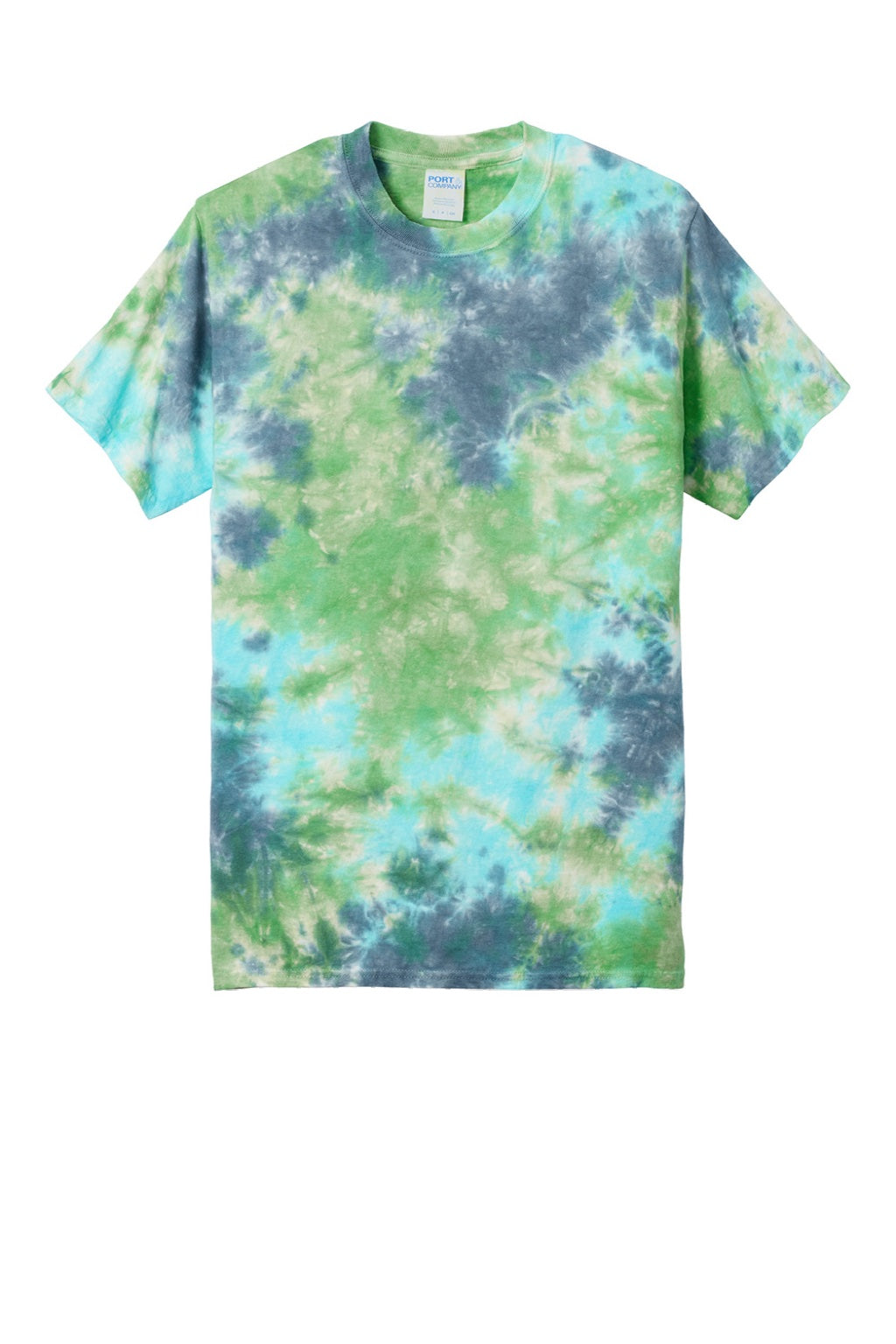 Port & Company PC145 Mens Crystal Tie-Dye Short Sleeve Crewneck T-Shirt Planet Earth Flat Front