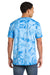 Port & Company PC145 Mens Crystal Tie-Dye Short Sleeve Crewneck T-Shirt Sky Blue Model Back