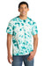 Port & Company PC145 Mens Crystal Tie-Dye Short Sleeve Crewneck T-Shirt Teal Green Model Front