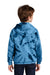 Port & Company PC146Y Youth Tie-Dye Fleece Hooded Sweatshirt Hoodie w/ Pouch Pocket Navy Blue Model Back