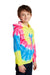 Port & Company PC146Y Youth Tie-Dye Fleece Hooded Sweatshirt Hoodie w/ Pouch Pocket Neon Rainbow Model 3q