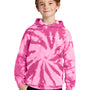 Port & Company Youth Tie-Dye Fleece Hooded Sweatshirt Hoodie w/ Pouch Pocket - Pink
