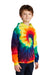 Port & Company PC146Y Youth Tie-Dye Fleece Hooded Sweatshirt Hoodie w/ Pouch Pocket Rainbow Model 3q