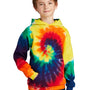 Port & Company Youth Tie-Dye Fleece Hooded Sweatshirt Hoodie w/ Pouch Pocket - Rainbow