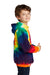 Port & Company PC146Y Youth Tie-Dye Fleece Hooded Sweatshirt Hoodie w/ Pouch Pocket Rainbow Model Side