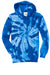 Port & Company PC146Y Youth Tie-Dye Fleece Hooded Sweatshirt Hoodie w/ Pouch Pocket Royal Blue Flat Front