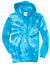 Port & Company PC146Y Youth Tie-Dye Fleece Hooded Sweatshirt Hoodie w/ Pouch Pocket Turquoise Blue Flat Front