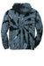 Port & Company PC146 Mens Tie-Dye Fleece Hooded Sweatshirt Hoodie w/ Pouch Pocket Black Flat Back