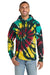 Port & Company PC146 Mens Tie-Dye Fleece Hooded Sweatshirt Hoodie w/ Pouch Pocket Island Spiral Model Front