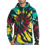 Port & Company Mens Tie-Dye Fleece Hooded Sweatshirt Hoodie w/ Pouch Pocket - Island Spiral