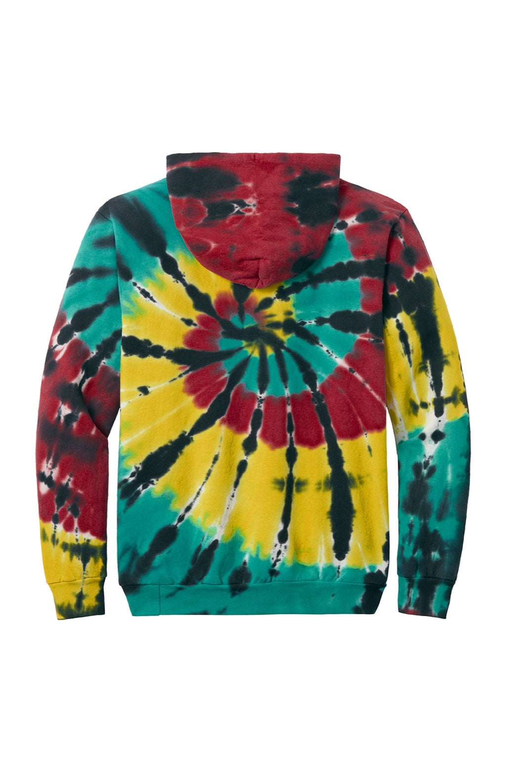 Port & Company PC146 Mens Tie-Dye Fleece Hooded Sweatshirt Hoodie w/ Pouch Pocket Island Spiral Flat Back