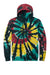Port & Company PC146 Mens Tie-Dye Fleece Hooded Sweatshirt Hoodie w/ Pouch Pocket Island Spiral Flat Front