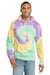 Port & Company PC146 Mens Tie-Dye Fleece Hooded Sweatshirt Hoodie w/ Pouch Pocket Mint Rainbow Model Front