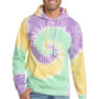 Port & Company Mens Tie-Dye Fleece Hooded Sweatshirt Hoodie w/ Pouch Pocket - Mint Rainbow