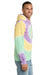Port & Company PC146 Mens Tie-Dye Fleece Hooded Sweatshirt Hoodie w/ Pouch Pocket Mint Rainbow Model Side
