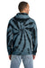 Port & Company PC146 Mens Tie-Dye Fleece Hooded Sweatshirt Hoodie w/ Pouch Pocket Black Model Back
