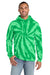 Port & Company PC146 Mens Tie-Dye Fleece Hooded Sweatshirt Hoodie w/ Pouch Pocket Kelly Green Model Front
