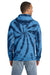 Port & Company PC146 Mens Tie-Dye Fleece Hooded Sweatshirt Hoodie w/ Pouch Pocket Navy Blue Model Back