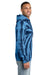 Port & Company PC146 Mens Tie-Dye Fleece Hooded Sweatshirt Hoodie w/ Pouch Pocket Navy Blue Model Side