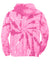 Port & Company PC146 Mens Tie-Dye Fleece Hooded Sweatshirt Hoodie w/ Pouch Pocket Pink Flat Back