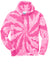 Port & Company PC146 Mens Tie-Dye Fleece Hooded Sweatshirt Hoodie w/ Pouch Pocket Pink Flat Front