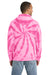 Port & Company PC146 Mens Tie-Dye Fleece Hooded Sweatshirt Hoodie w/ Pouch Pocket Pink Model Back